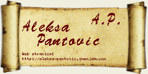 Aleksa Pantović vizit kartica
